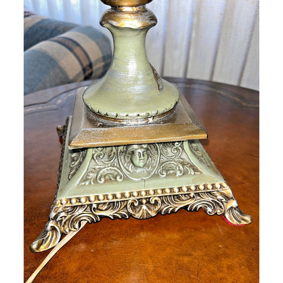 Antique French Victorian Art Deco Set Of 2 Hand Painted Lily Floral Lamps Works - Picture 5 of 16